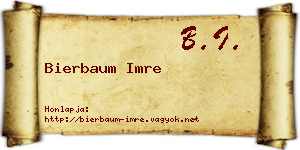 Bierbaum Imre névjegykártya